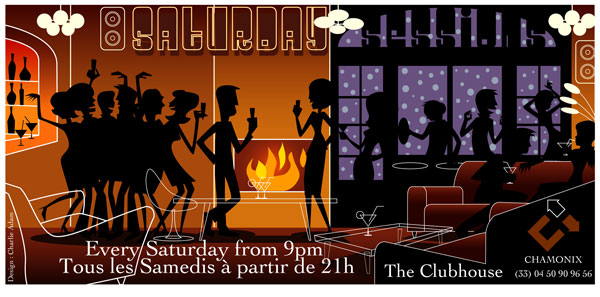 Flyer Saturdays au Club House Chamonix