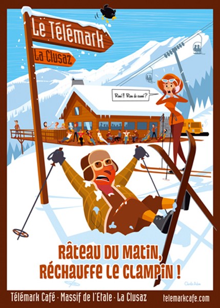Telemark Café La Clusaz-  Poster