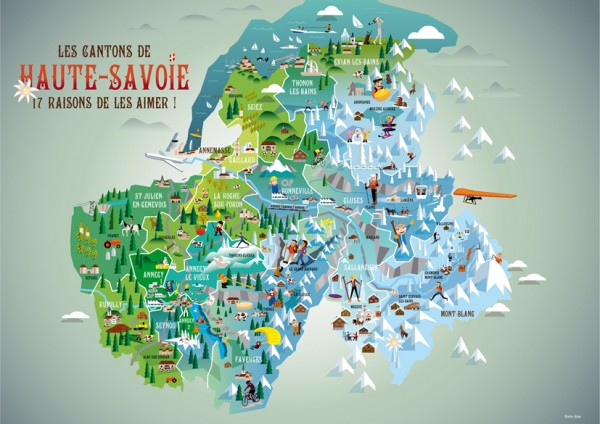 Carte des cantons de Haute Savoie