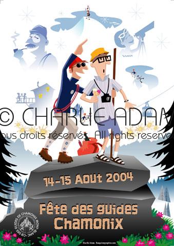 Affiche fêtes des guides 2004 Chamonix Mt Blanc